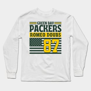 Green Bay Packers Doubs 87 American Flag Football Long Sleeve T-Shirt